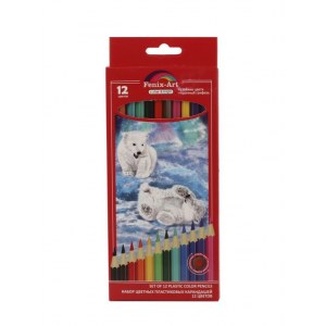 Набор цветных пластиковых карандашей 12 цветов